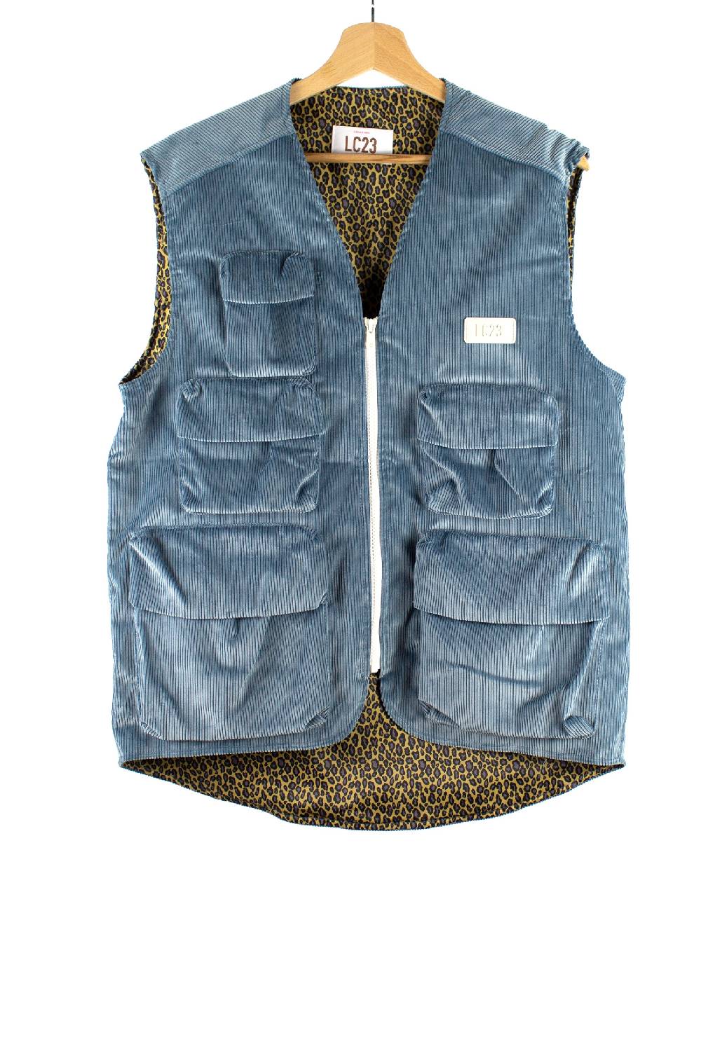 Lc23 Corduroy Multipocket Vest Blue Hotsell