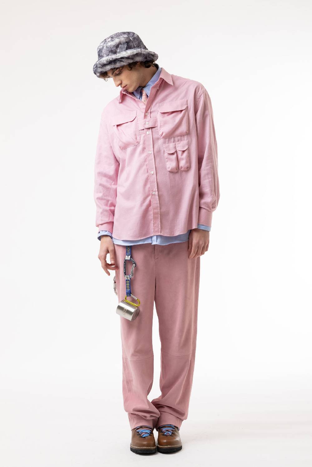 Lc23 Flannel Multipocket Shirt Pink