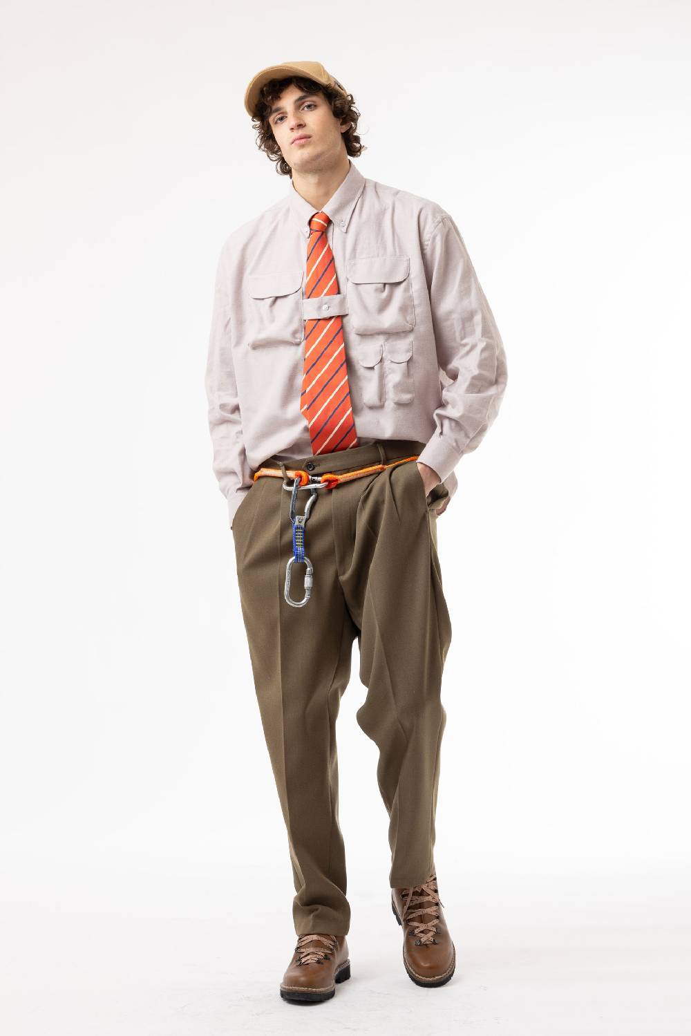 Lc23 Flannel Multipocket Shirt Beige