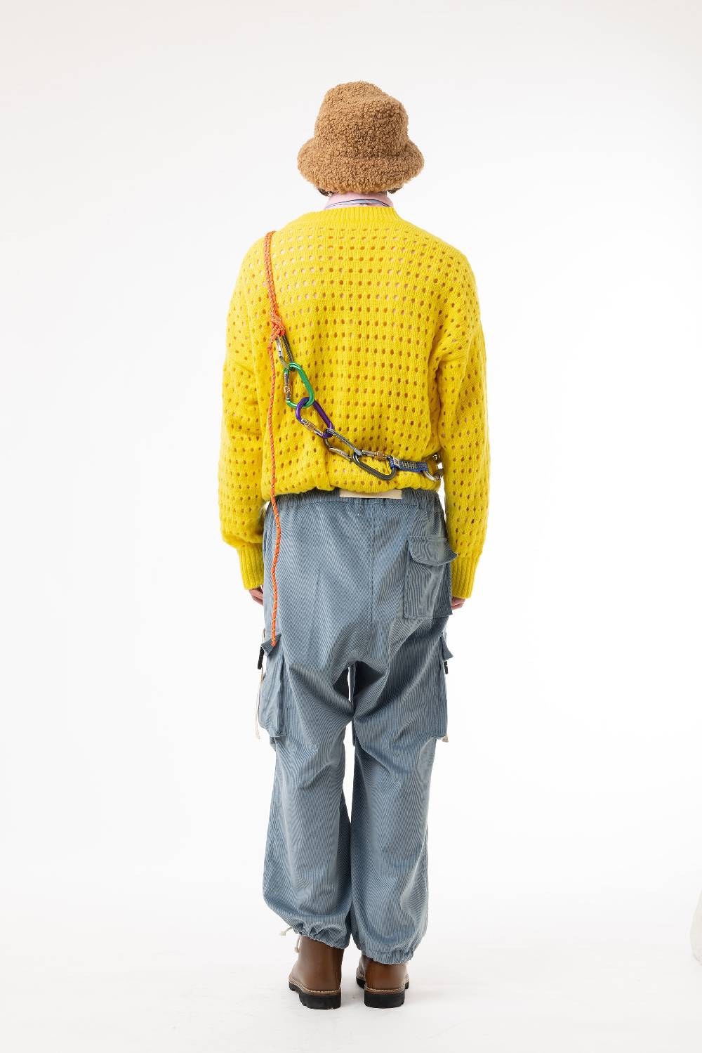 Lc23 Perforated Cardigan Yellow Sconto di tempo limitato