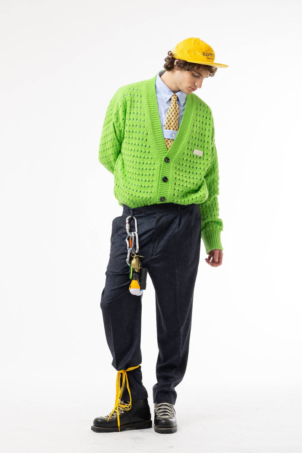 Lc23 Perforated Cardigan Green