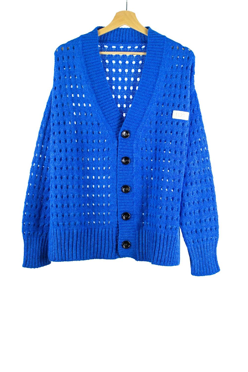 Lc23 Perforated Cardigan Blue Prezzo di fabbrica