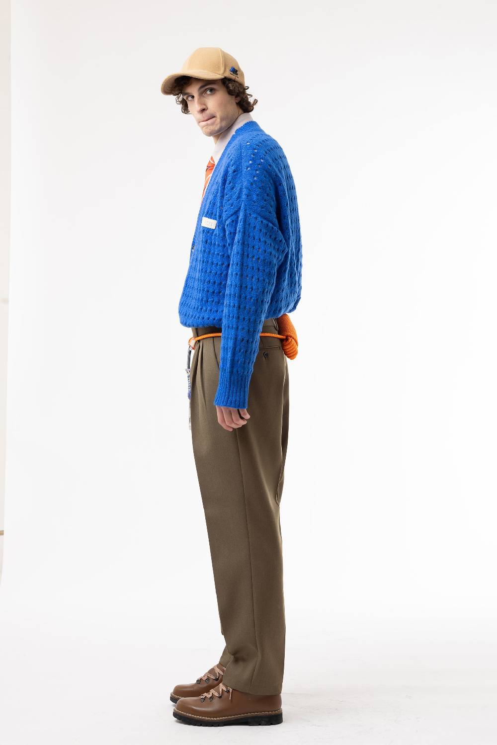 Lc23 Perforated Cardigan Blue Prezzo di fabbrica