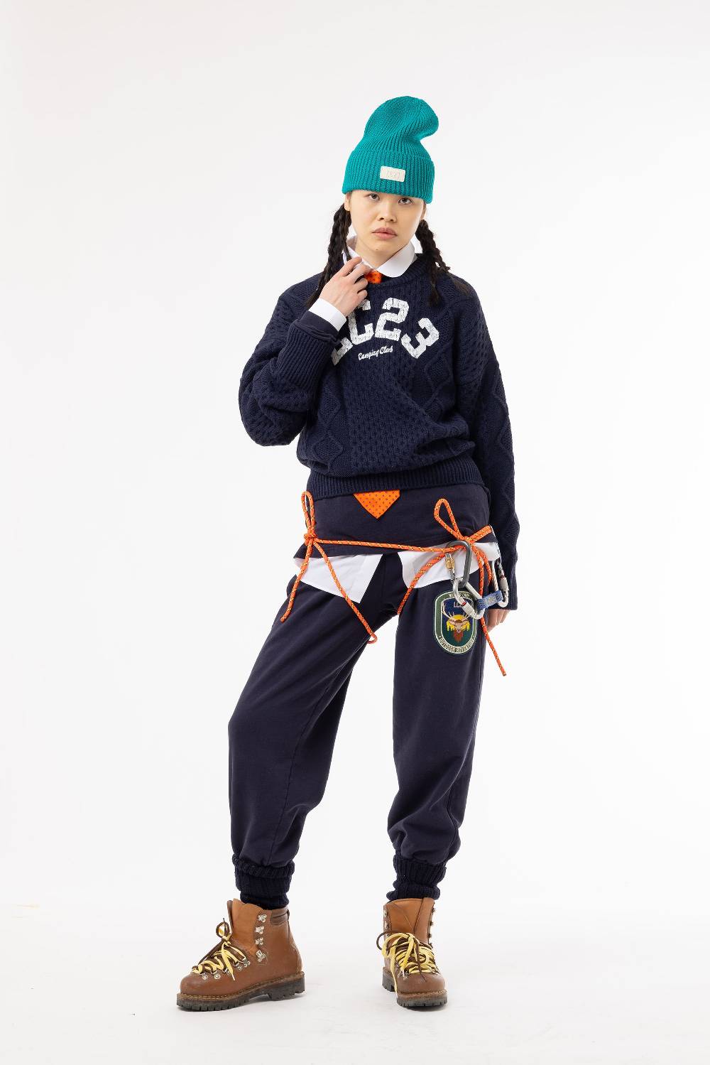 Lc23 Printed Irish Sweater Navy