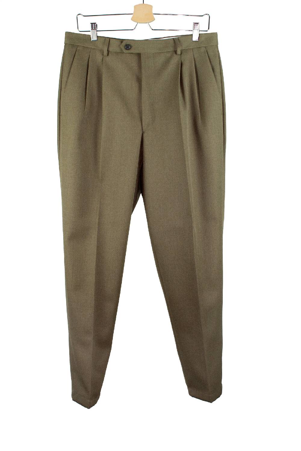 Lc23 Marzotto Wool Olive Trousers Online Outlet