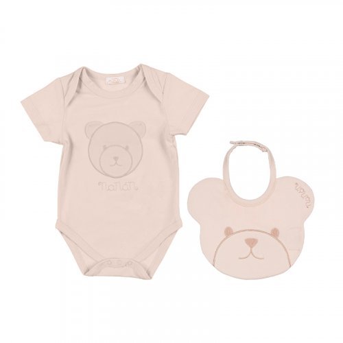 Nanán Confezione regalo beige con body + bavaglino