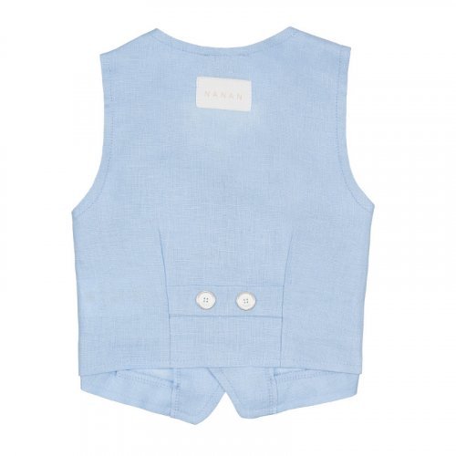 Nanán Gilet in lino azzurro Consegna Veloce