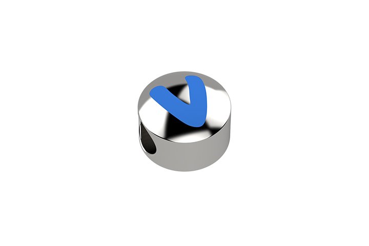 Nanán Cursore lettera azzurra V - Ag 925 Trasporto libero internazionale