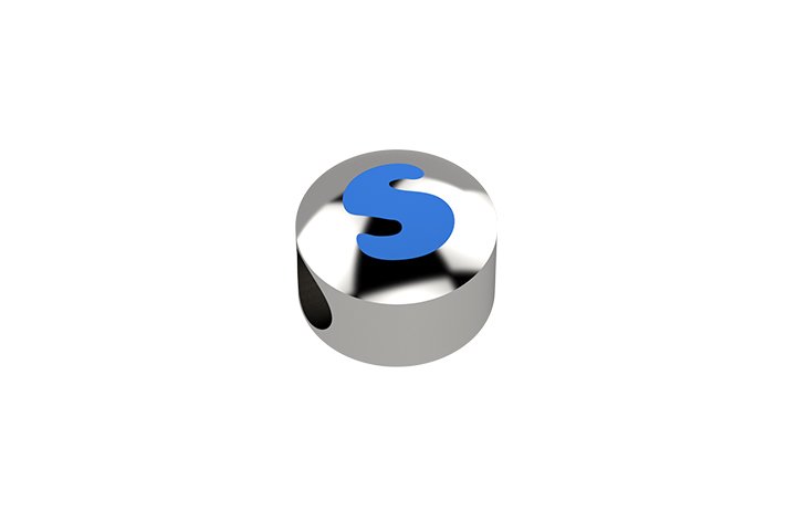 Nanán Cursore lettera azzurra S - Ag 925 Esporta salva