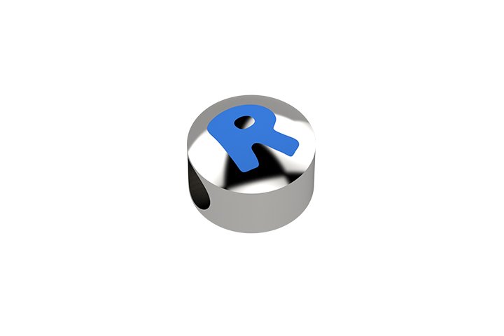Nanán Cursore lettera azzurra R - Ag 925