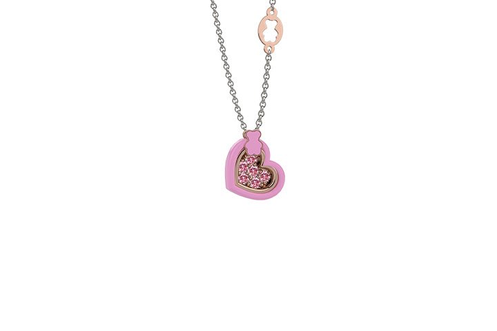 Nanán Pendente cuore rosa Smaltimento dello stoccaggio