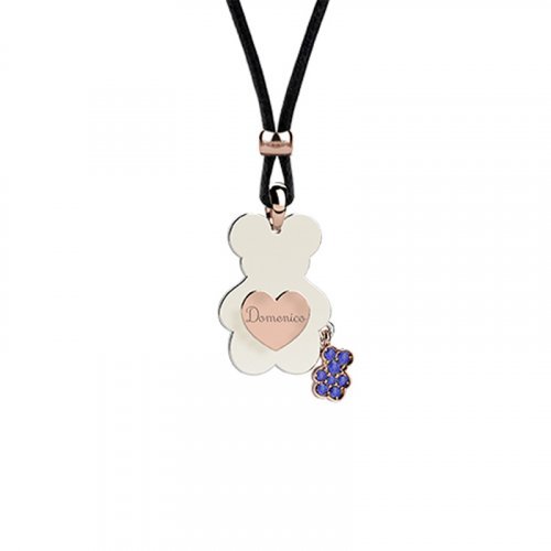 Nanán Pendente Orso con Cordino- Blu Offerta temporanea