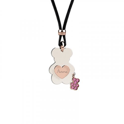 Nanán Pendente Orso con Cordino- Rosa