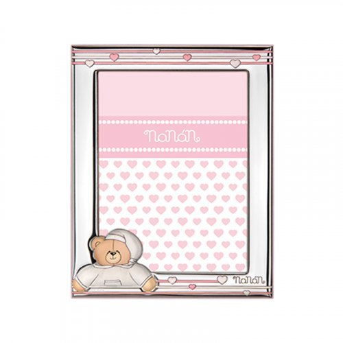 Nanán Cornice Argento Tato rosa 90x130mm