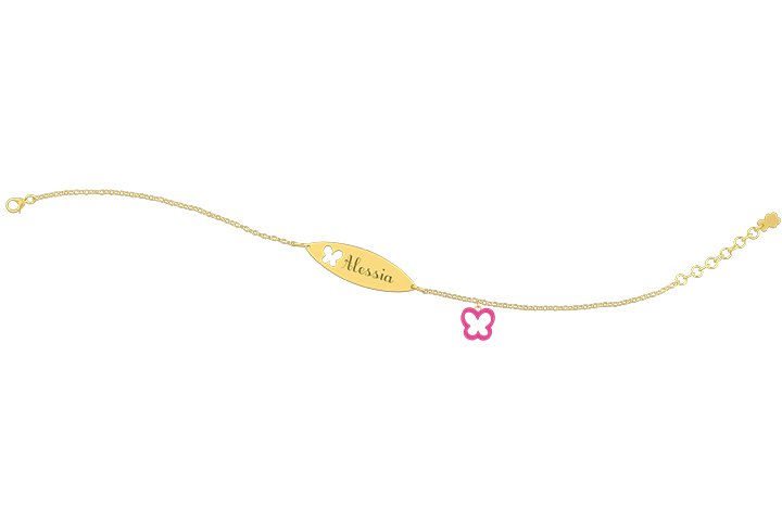 Nanán Bracciale con Targhetta - Charms farfalla rosa ACQUISTA ORA