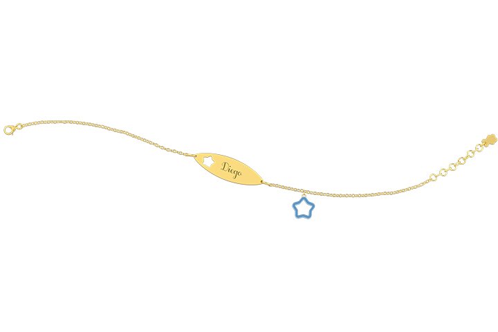 Nanán Bracciale con Targhetta - Charms stella azzurra Promozione temporanea