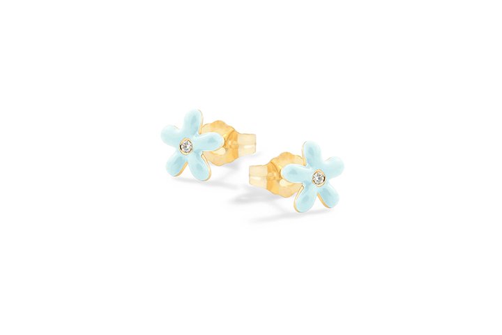 Nanán Orecchini Margherite Azzurre Argento Super sconto