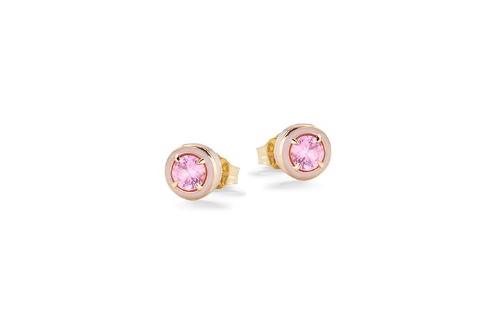 Nanán Orecchini Pietra Brillante Rosa Argento Officina