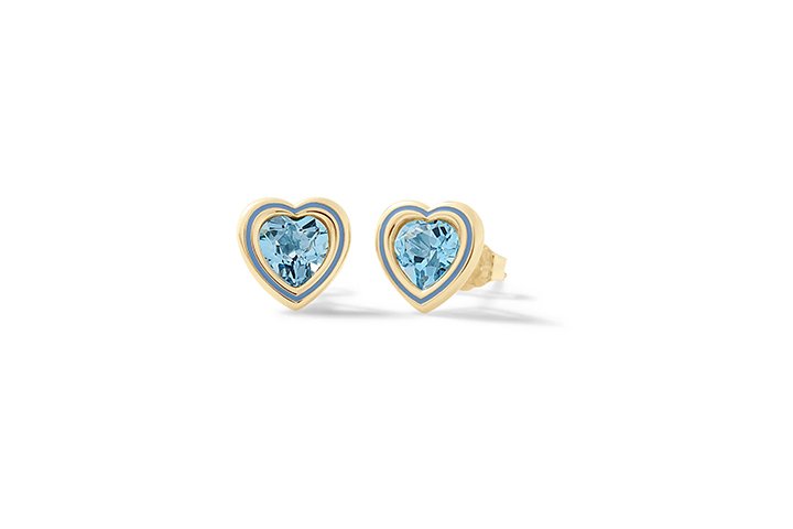 Nanán Orecchini Cuore Brillante Azzurro