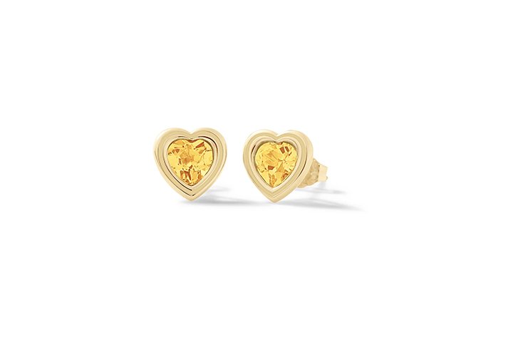 Nanán Orecchini Cuore Brillante Giallo