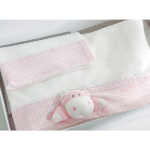 Nanán Set Lenzuola 3pz Carrozzina Bombo Rosa Sconti VIP