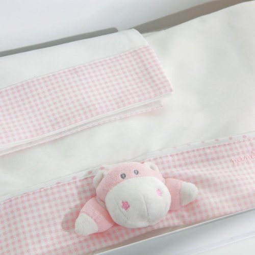 Nanán Set Lenzuola 3pz Carrozzina Bombo Rosa Sconti VIP