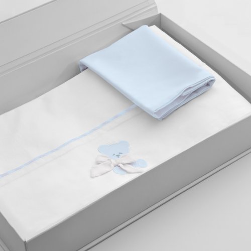 Nanán Gift Promo: Set Lenzuola carrozzina + Copertina carrozzina AZZURRO Prezzo basso