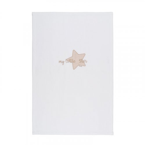 Nanán Coperta letto in pile "My little star" con ricamo beige