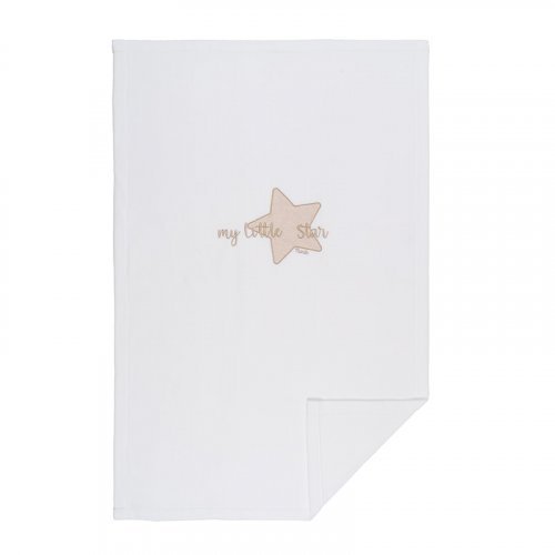 Nanán Coperta letto in pile "My little star" con ricamo beige Duty-free