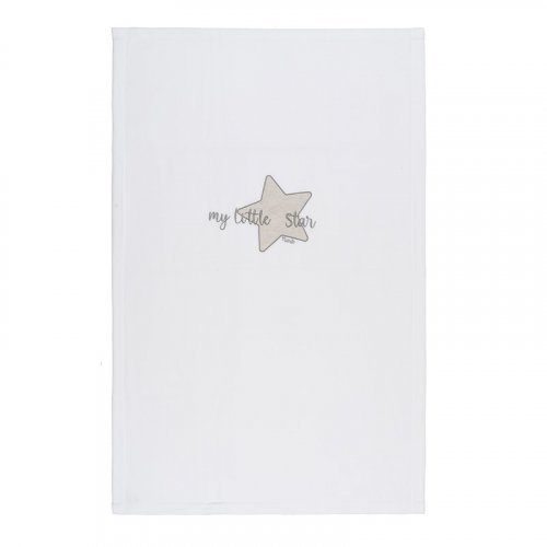 Nanán Coperta letto in pile "My little star" con ricamo grigio
