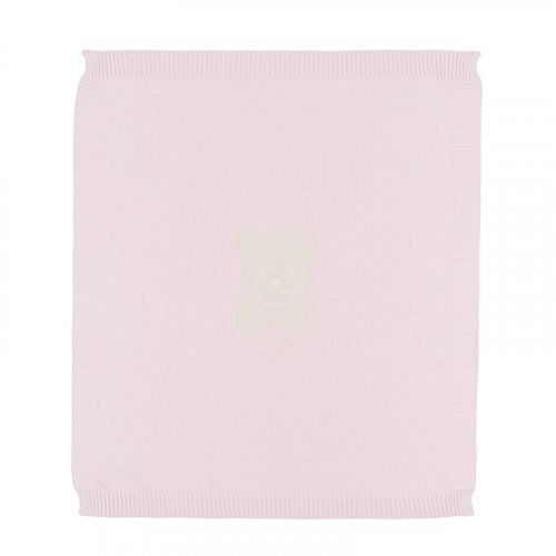 Nanán Coperta in filo rosa con orso Pezzi Unici