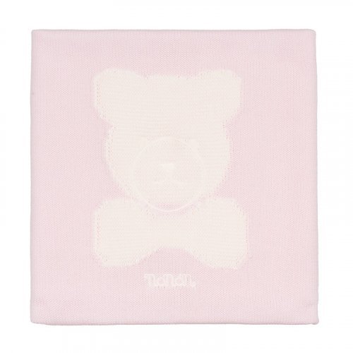 Nanán Coperta in filo rosa con orso Pezzi Unici