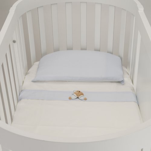 Nanán Lenzuola per Lettino Ovale Set 3pz Puccio Azzurro Presa