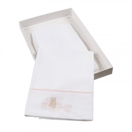 Nanán Lenzuola per lettino Set 3pz Dadini Rosa