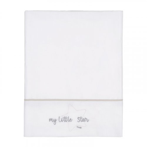 Nanán Set lenzuola carrozzina "My little star" ricamo grigio Vendita Economica