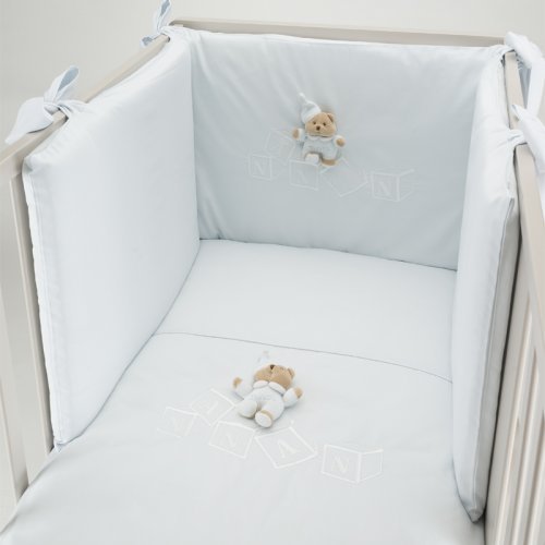 Nanán Set Piumone e Paracolpi 4pz Dadini Azzurro