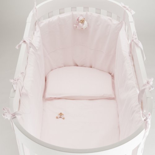 Nanán Set Piumone e Paracolpi 4pz per Lettino Ovale- Puccio Rosa Comprare a buon mercato