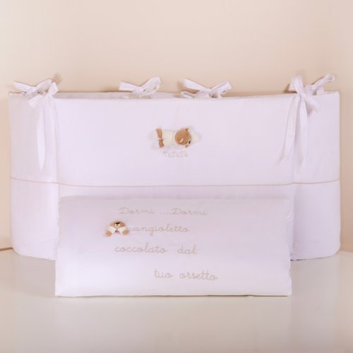 Nanán Set Piumone e Paracolpi 4pz per Lettino Ovale Bianco Offerta per la Festa della Mamma