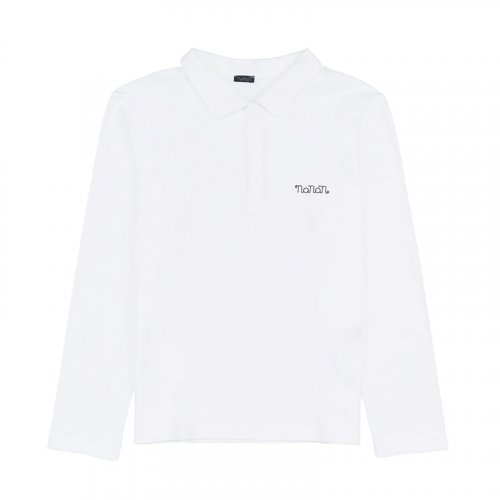 Nanán Polo Manica Lunga Bianca Fino al 60% di sconto