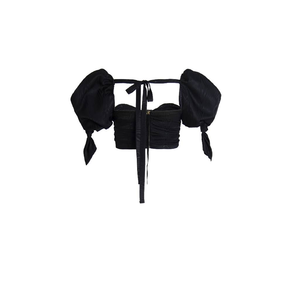 Nineminutes IMNOTPERFECT – THE CATHERIN TOP BLACK MOIRÉ Pezzi Unici