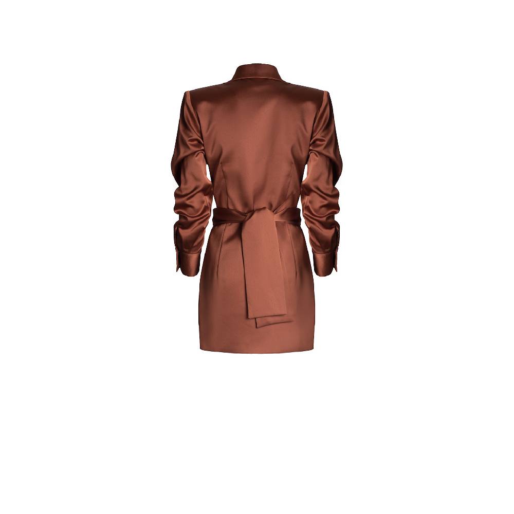 Nineminutes FW22.23 -THE GIA MIDI DRESS BRONZE Prezzo Ridotto