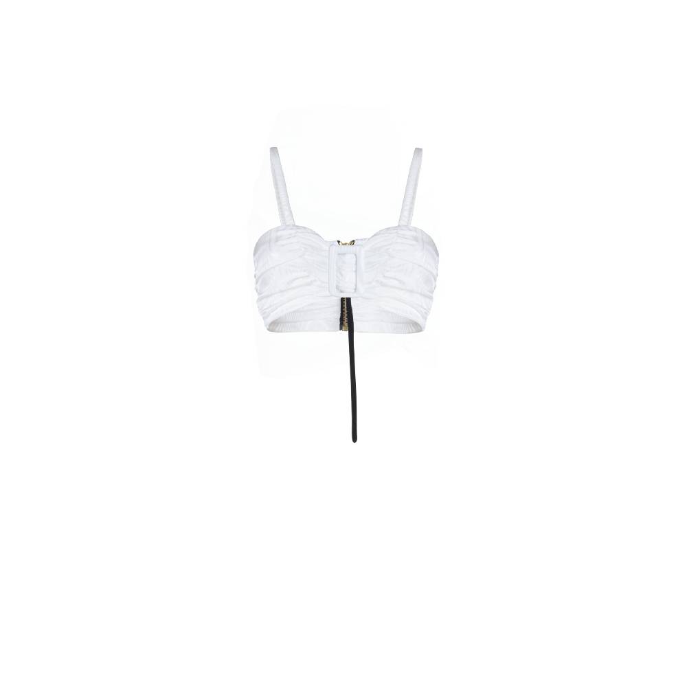 Nineminutes IMNOTPERFECT – THE BRA SILK WHITE MOIRÉ Liquidazione