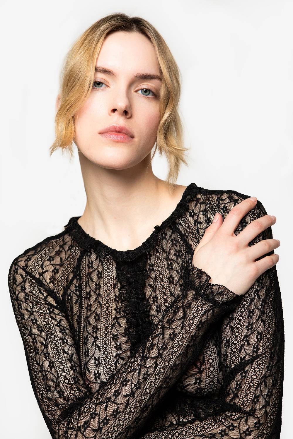 Kristina Ti HOLLY - Undress lace crew-neck T-shirt Cyber Monday