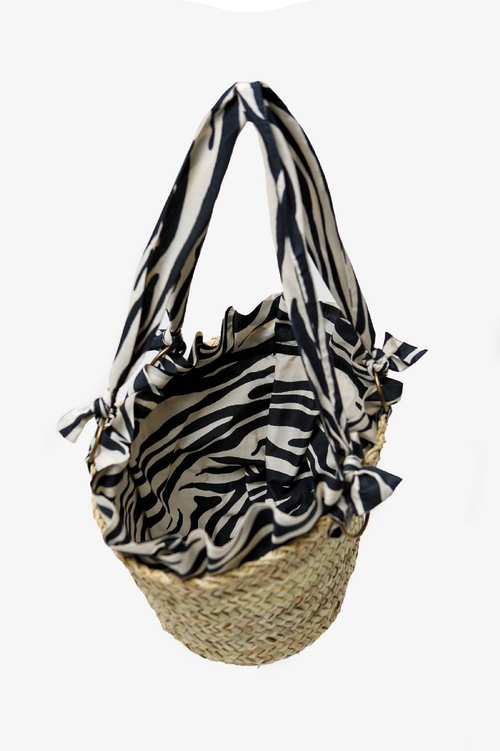 Kristina Ti AMALFI - Animal print medium straw bag Novità