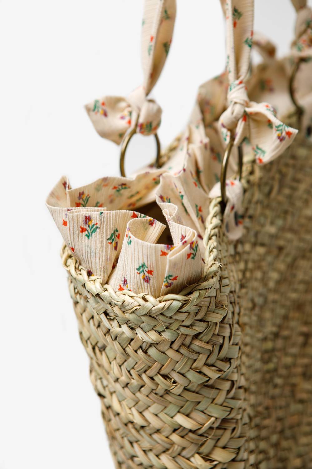 Kristina Ti POSITANO - Medium microflower straw bag Presa