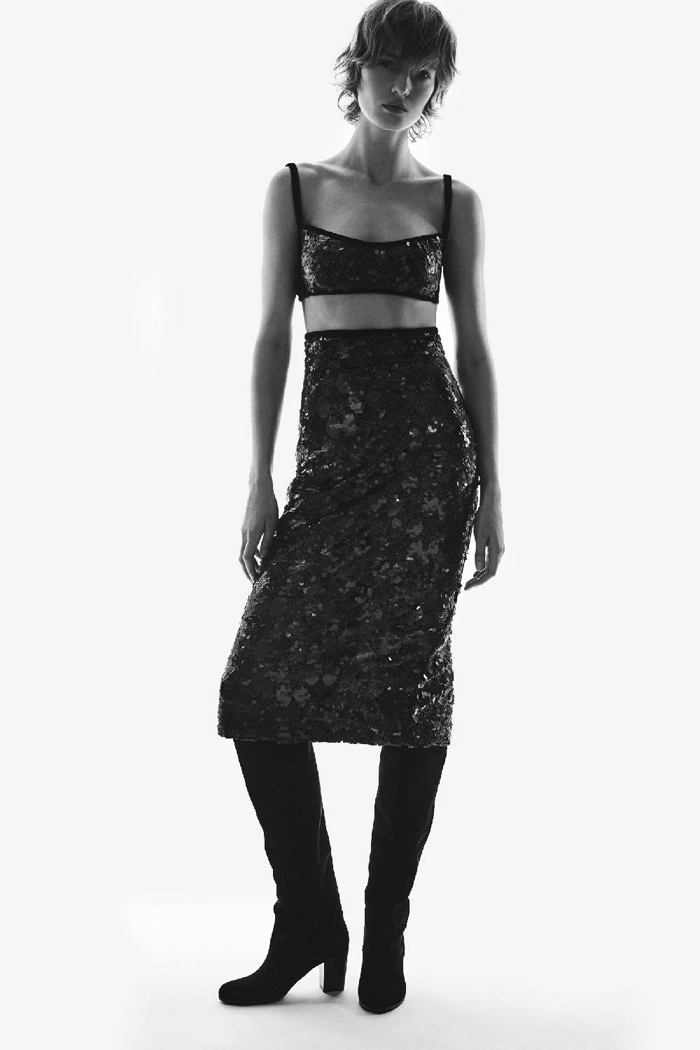 Kristina Ti CLEMENTINA - Sequined crop top In Vendita