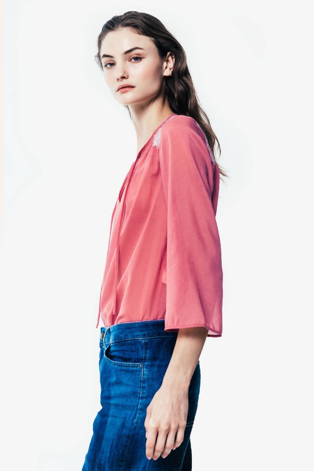 Kristina Ti SOFIA - Blouse with lace Saldi Di Fabbrica