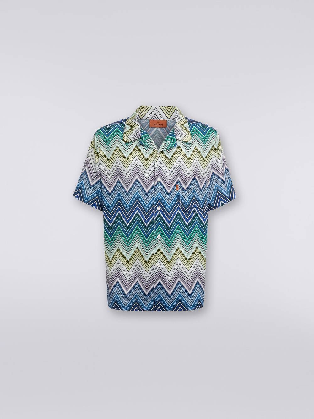 M Missoni Camicia a maniche corte in viscosa con stampa macro zig zag Moda