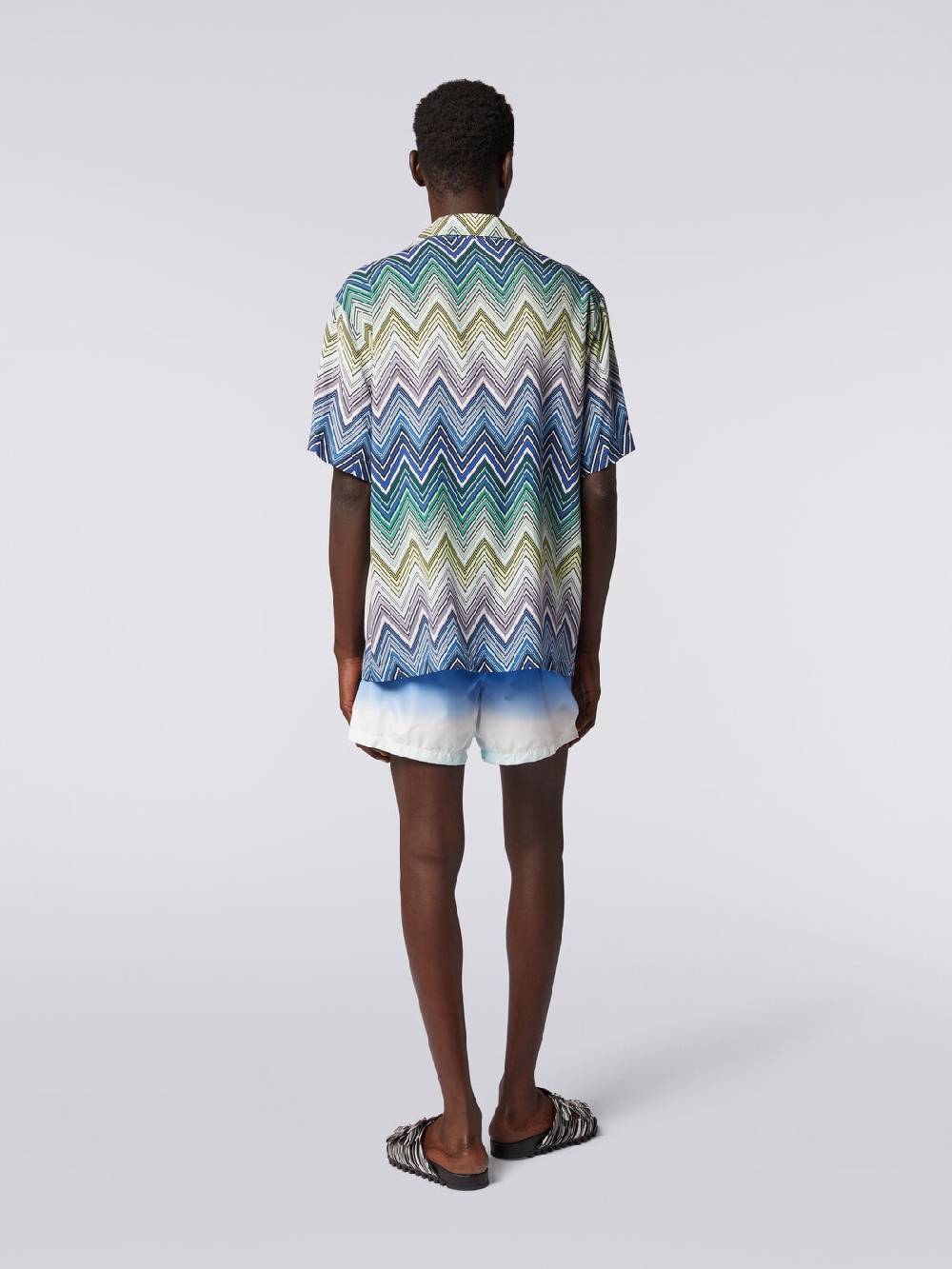 M Missoni Camicia a maniche corte in viscosa con stampa macro zig zag Moda