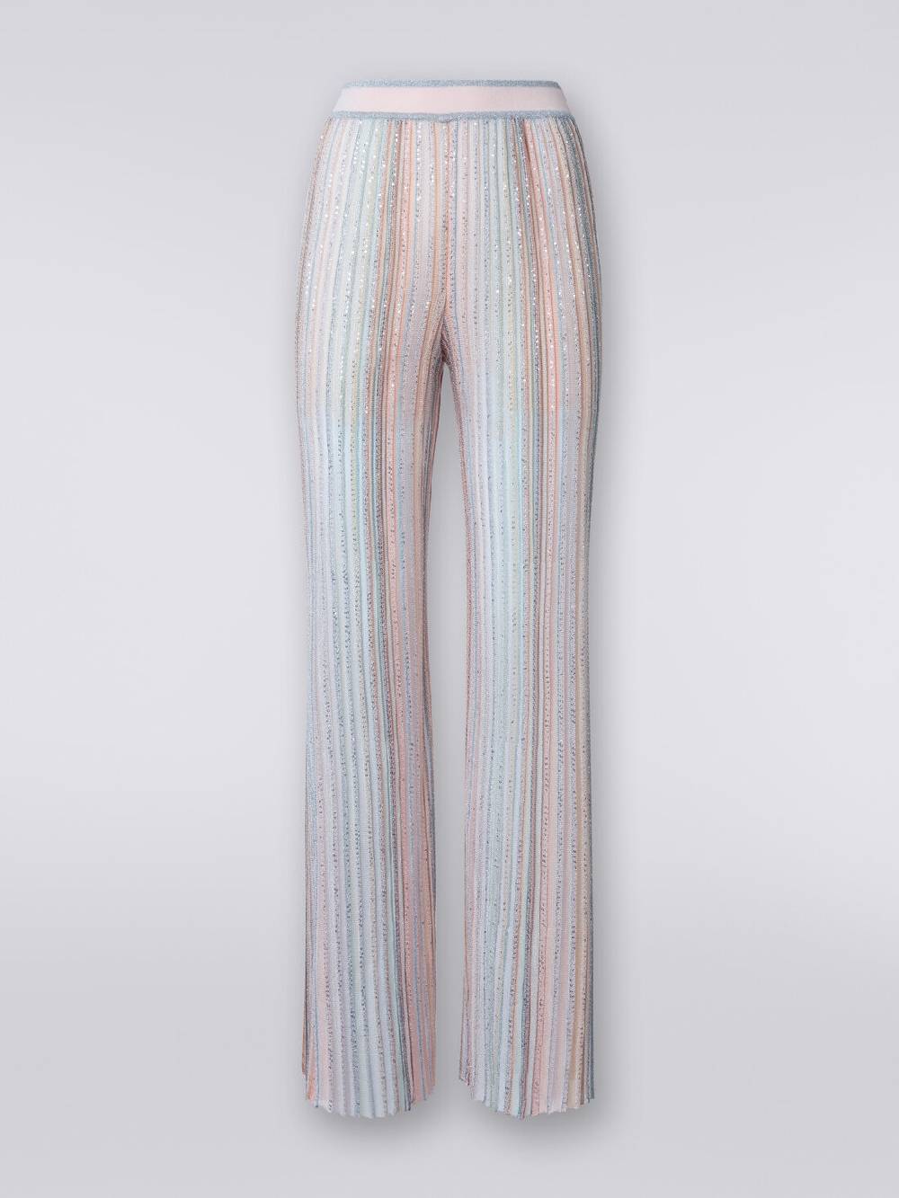M Missoni Pantaloni in maglia a righe verticali con paillettes Offerta speciale